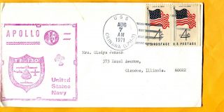 Postal Cover Naval Recovery Mission Of Apollo 15 On Uss Okinawa photo