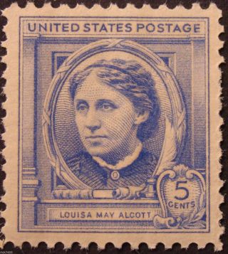 Stamp Us 5c Louisa May Alcott,  (famous Americans Series) Cat.  862 Nh/og photo