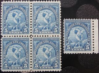 Scott 719 Mh/og Block Of Four Plus A Single 5¢ 10th Olympic Games Issue 1932 photo