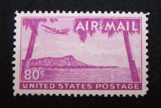 Usa Stamp C46 80c Air Mail Diamond Head 1952 Mnh/og photo
