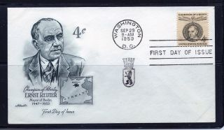 First Day Cover Ernst Reuter 4c Champion Of Liberty 1136 Artmaster Fdc 1959 photo