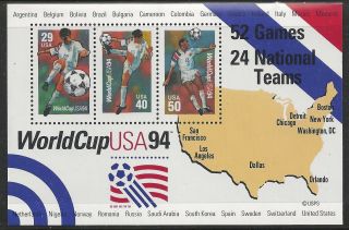 Scott 2837,  Souvenir Sheet 1994 World Cup Fvf photo