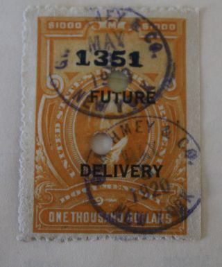 Future Delivery Stamp Scott Rc21 Us Revenue - $1000 York photo