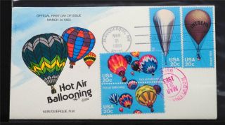 1983 Fred Collins H602 Hot Air Ballooning Hand Painted Fdc S0925 photo