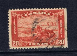 Canada 175 (18) 1930 20 Cent Brown Red Harvesting Wheat Wide Bar Duplex Cancel photo