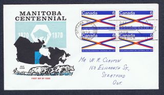1970 Canada ' Manitoba Centennial ' 6c Fdc photo