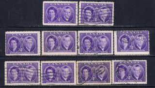 Canada 315 (8) 1951 4 Cent Violet Royal Visit Duchess & Duke Of Edinburgh photo