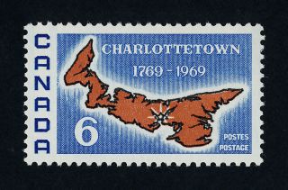Canada 499 Charlottetown Bicentennial,  Map photo