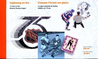 Canada Booklet 1992 - 75 Years Of The Nhl - Lightning On Ice - Bk148 photo