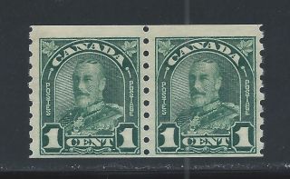 King George V Arch/leaf 1 Cent Coil Pair 179 Nh photo