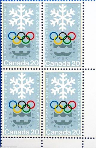 Canada 1976 Montreal Xxi Olympic Games Fv Face 80 Cent Stamp Plate Block photo