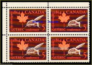 Canada 1964 Canadian Quebec Province Face 20 Cent Rare Stamp Block photo