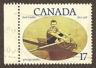 Canada Scott 862,  Ned Hanlan (1855 - 1908),  Oarsman, ,  1980 photo