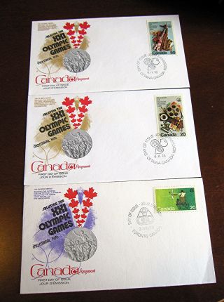 3 Canada Fdc Saluting The Xxi Olympic Games - Montreal 1976 photo