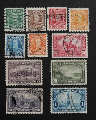Stamp Canada Sc 217 - 27,  1935 1c - $1 King George V Definitives Complete photo