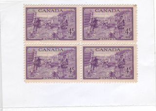 Canada 4 Cent Block Of 4 1949 Scott 283 Gibbons 413 Founding Of Halifax 1749 photo