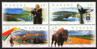 Canada 1999 Sc1783a Mi1753 - 56 4.  00 Mieu 1block Scenic Highways - Fauna photo
