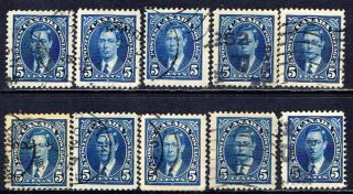 Canada 235 (14) 1937 5 Cent Blue King George Vi 10 photo