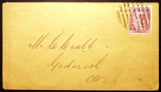 Canada 14 1c Rose 1869 On Cover To Goderich Fresh photo