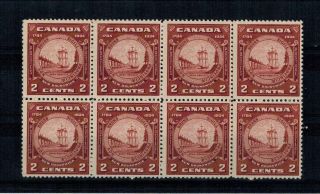 Canada Sc 210 (1934 Kgv,  Seal Of Brunswick,  Block Of 8) F - Vf Scv=48 Usd photo