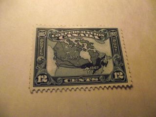 Canada Stamp Scott 145 A49 Map Of Canada 12 Cents Dark Blue Cv$25.  00 photo