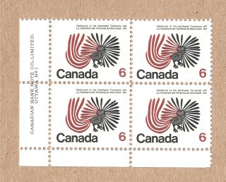 Canada Stamp 506 - Six (6) Cent - Northwest Territories 1970 X4 photo