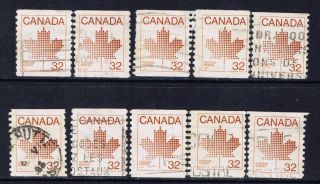 Canada 951 (3) 1983 32 Cent Brown Maple Leaf Coil 10 photo