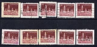 Canada 952 (3) 1985 34 Cent Dull Red Brown Parliament Buildings 10 photo