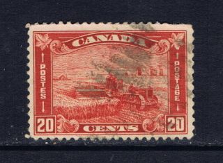 Canada 175 (24) 1930 20 Cent Brown Red Harvesting Wheat Wide Bar Duplex Cancel photo