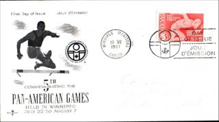 5th Comme.  The Pan American Games Fdc Rosecraft Winnipeg Manitoba 1967 Canada photo