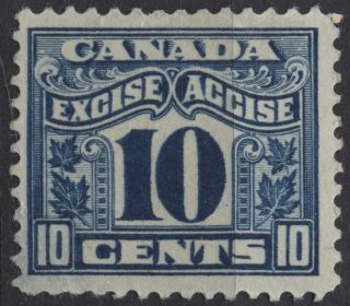 Canada Vandam Fx42 10c Blue Excise Tax Revenue Stamp Of 1915 (cpy1) photo