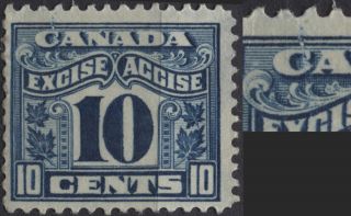 Canada Vandam Fx42 1915 Excise Tax Revenue Stamp - With Streak/ink Drag Flaw photo