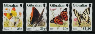 Gibraltar 728 - 31 Butterflies,  Flowers photo