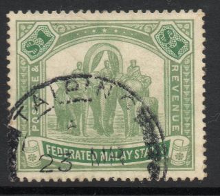 Malaya Fms Sg48 1907 $1 Grey - Green & Green photo
