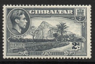 Gibraltar Sg124a 1940 2d Grey P13½ Mtd photo