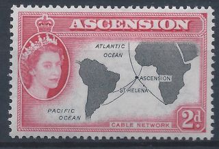 Ascension 1956 Qeii Sg60 2d Black And Carmine Red A 002 photo