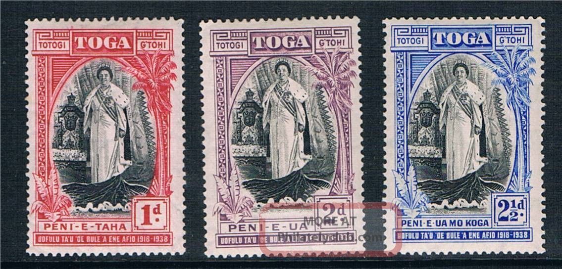 Tonga 1938 20th Anniversary Of Accession Sg 71/3 Mh British Colonies & Territories photo