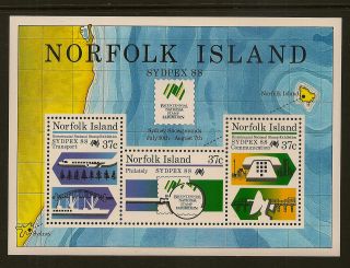Norfolk Island :1988 Sydpex M/sheet Sg Ms447 Unmounted photo