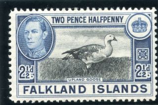 Falkland Islands 1949 Kgvi 2½d Black & Blue.  Sg 152.  Sc 101. photo