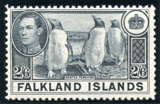 Falkland Islands 1937 Ptg Kgvi 2s6d Slate.  Sg 160 Var.  Heijtz 90a. photo
