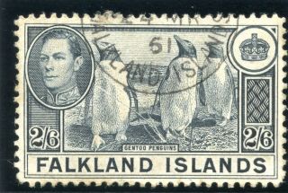 Falkland Islands 1949 Printing Kgvi 2s6d Slate Vf.  Sg 160 Var.  Heijtz 90d. photo