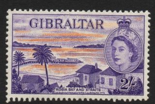 Gibraltar Sg155a 1959 2/= Orange & Violet Mtd photo
