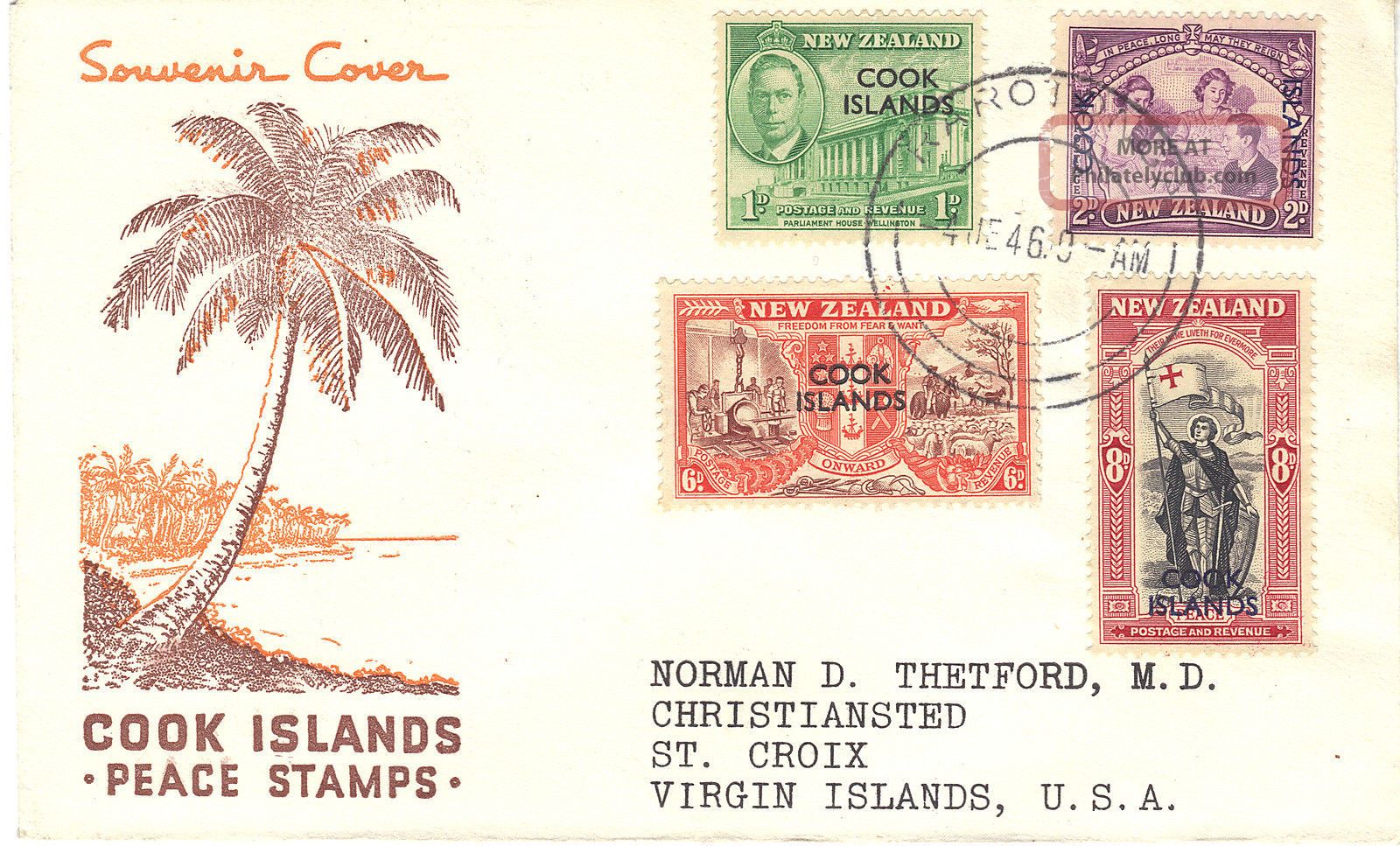 Cook Islands George Vi 1946 Peace Illustrated First Day Cover Ref:cw22 British Colonies & Territories photo