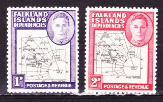 Falkland 1d & 2d Maps + Listed Flaw Kgv1 Ref: T - 11 Breaks To A Of Alexander photo