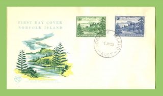 Norfolk Island 1959 Additional Definitive Values 3d And 2/ - First Day Cover photo