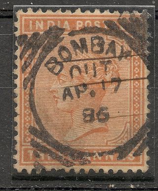 Uk India Stamp Of Queen Victoria With Postmark Of Bombay,  1896 photo