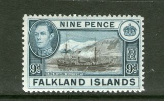 Falkland Islands 1938/50 H/mint 9d Definitive Stamp. photo