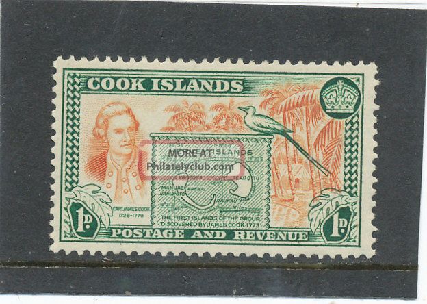 Cook Islands 1949 1d Chestnut & Green Sg151 Mm British Colonies & Territories photo