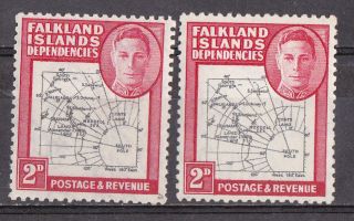 Falkland Map Stamp Sg G3 Shade/paper Variety photo