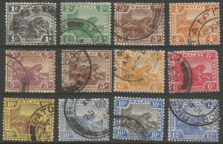 Federated Malay States.  1922 - 34 Tiger.  12 Vals To 12c.  Mult Script Ca B5121 photo